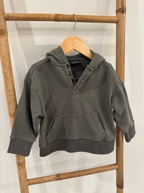 Little Bipsy Olive Green Hooded Button Pullover